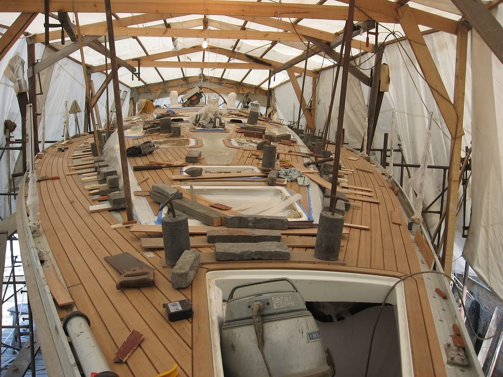 Building a new teak deck for Grand Soleil 43