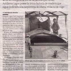 Artículo de Astilleros Lagos en la Voz de Galicia
