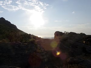 Picture against the sun on Galiñeiro mountains