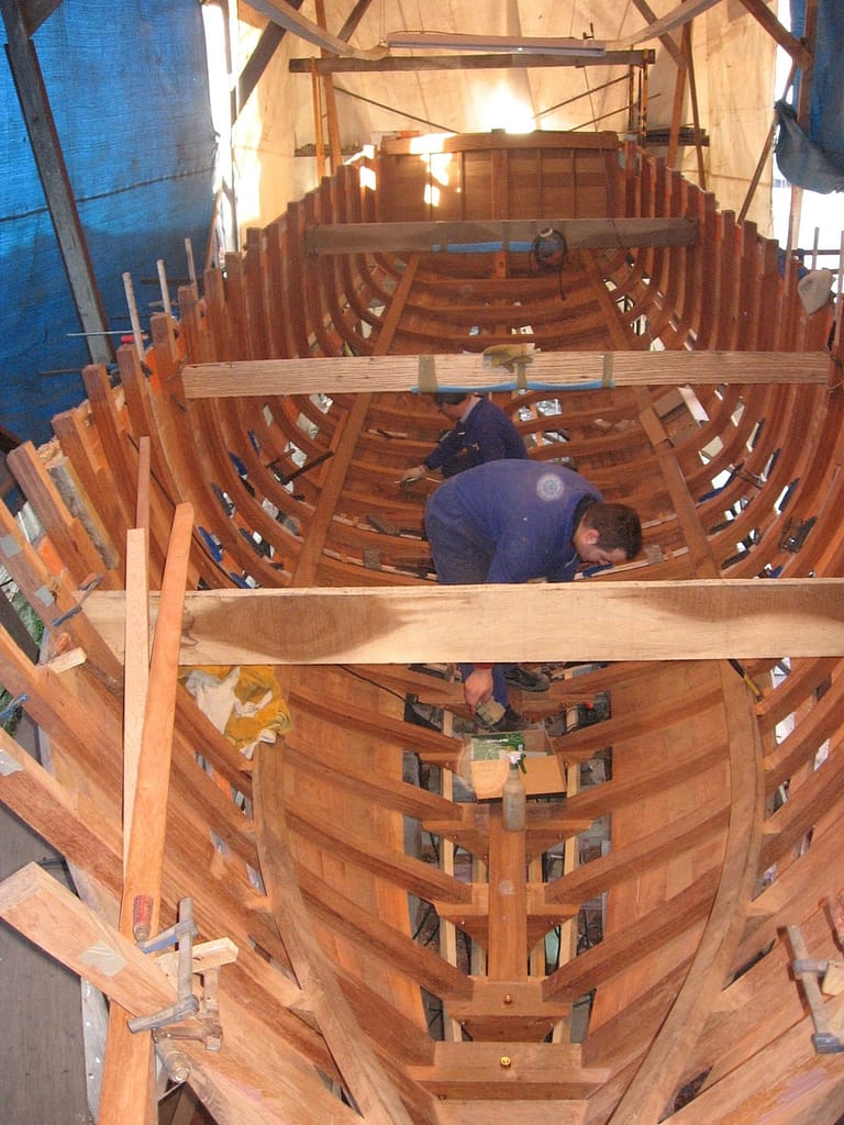 Restoration of a wooden boat